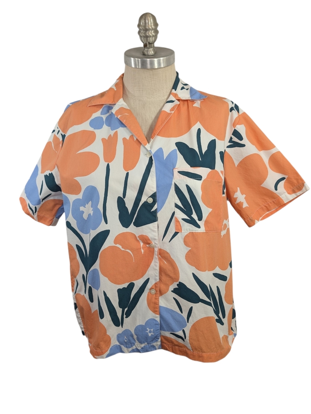 Marimekko x Uniqlo Cotton Open Collar Short Sleeve Shirt - Medium